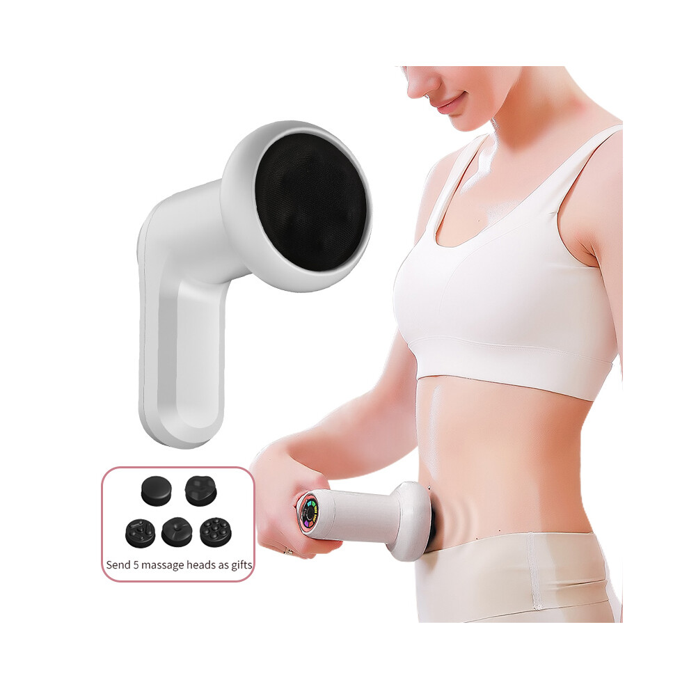 Rncyn Cordless Vibrating Massager - Six Adjustable Intensities - Five Massage Heads - Honeycomb Design