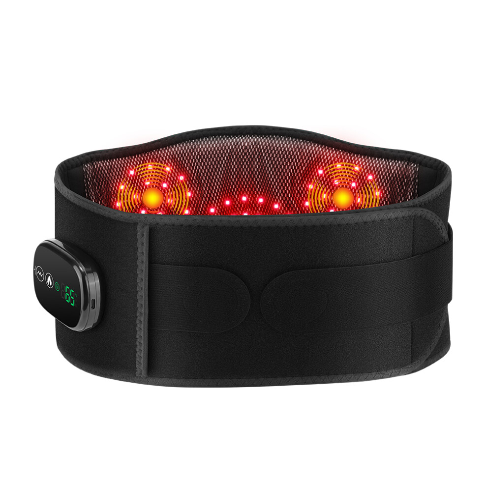 Rncyn Heated Massage Belt - Deep Vibration - Red Light Therapy - Heated Massage