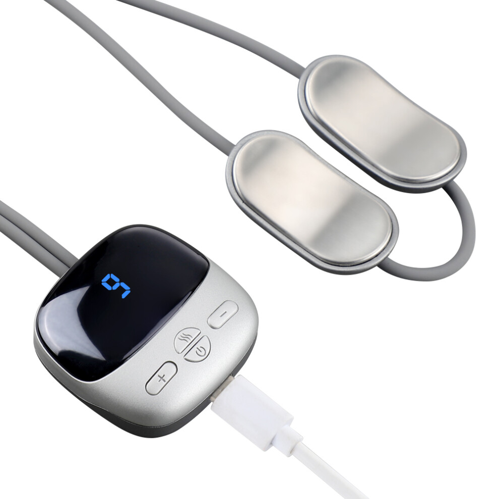 Rncyn Electric Neck Massager - Tens + Ems Technology - 3-Level Hot Compress - 4 Massage Modes