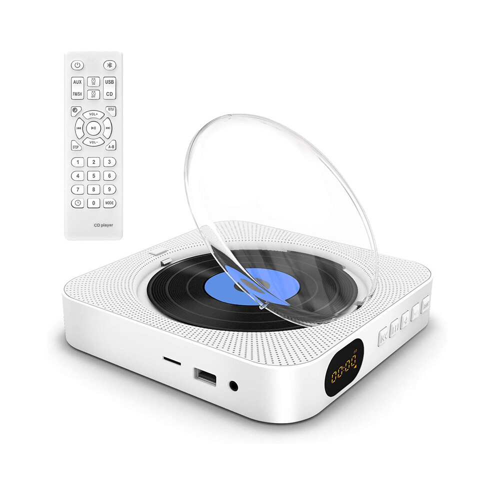 Wall Mounted Cd Player - Rncyn - Portable Cd Player - Built-In Fm Radio - Bluetooth 5.0 - Usb Flash Player - Lcd Display 9106058705780