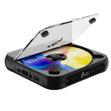 Lecteur CD portable - RNCYN - Noir - EA100 - Bluetooth 5.3 - Lecture en boucle A-B - Entrée/sortie audio 3,5 mm