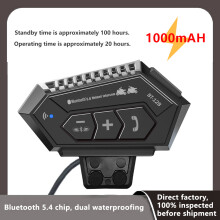 Motorradhelm-Gegensprechanlage - RNCYN - BT-12B-Gegensprechanlage - Reichweite 300 m - IP67 wasserdicht - Automatische Reaktion