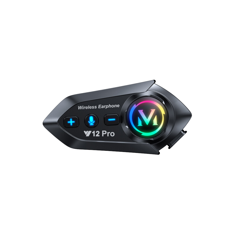 Wireless Motorcycle Intercom - Rncyn - Y12 Pro Intercom - 500M Range - Built-In Fm Radio - Music Sharing 9106058698860