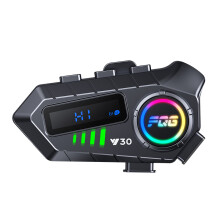 Kabelloser Motorradhelm - RNCYN - Bluetooth Y30 - Integrierte LED-Beleuchtung - Motorrad-Gegensprechanlage - Kabellos - Bequem
