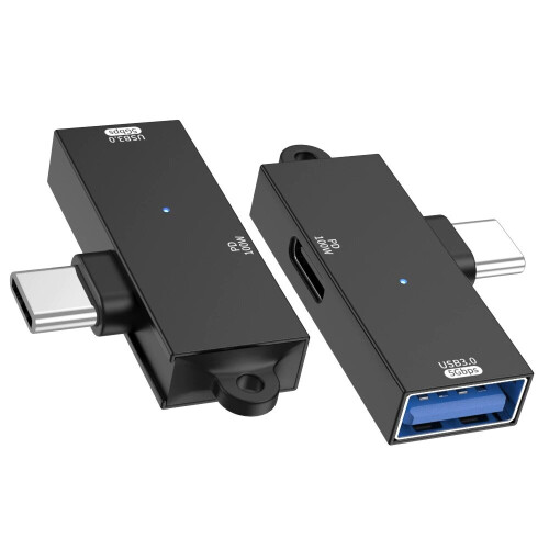 USB C OTG RNCYN Adapter 2 σε 1 Type C σε USB3.0 Γρήγορη φόρτιση PD 100W