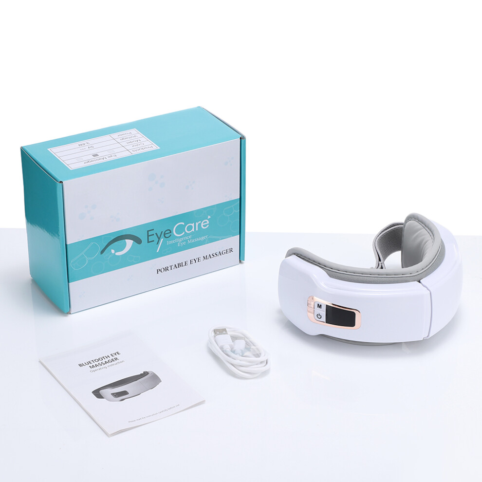 Rncyn Foldable Eye Massager - Hot Air Compression - 5 Vibration Modes - 15 Min Timer - Built-In Music