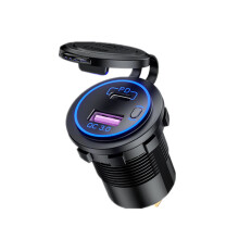 USB-Schnellladebuchse für das Auto - RNCYN - Dual USB QC3.0 und PD Typ-C-Anschluss - Wasserdicht - Schnellladen 3.0