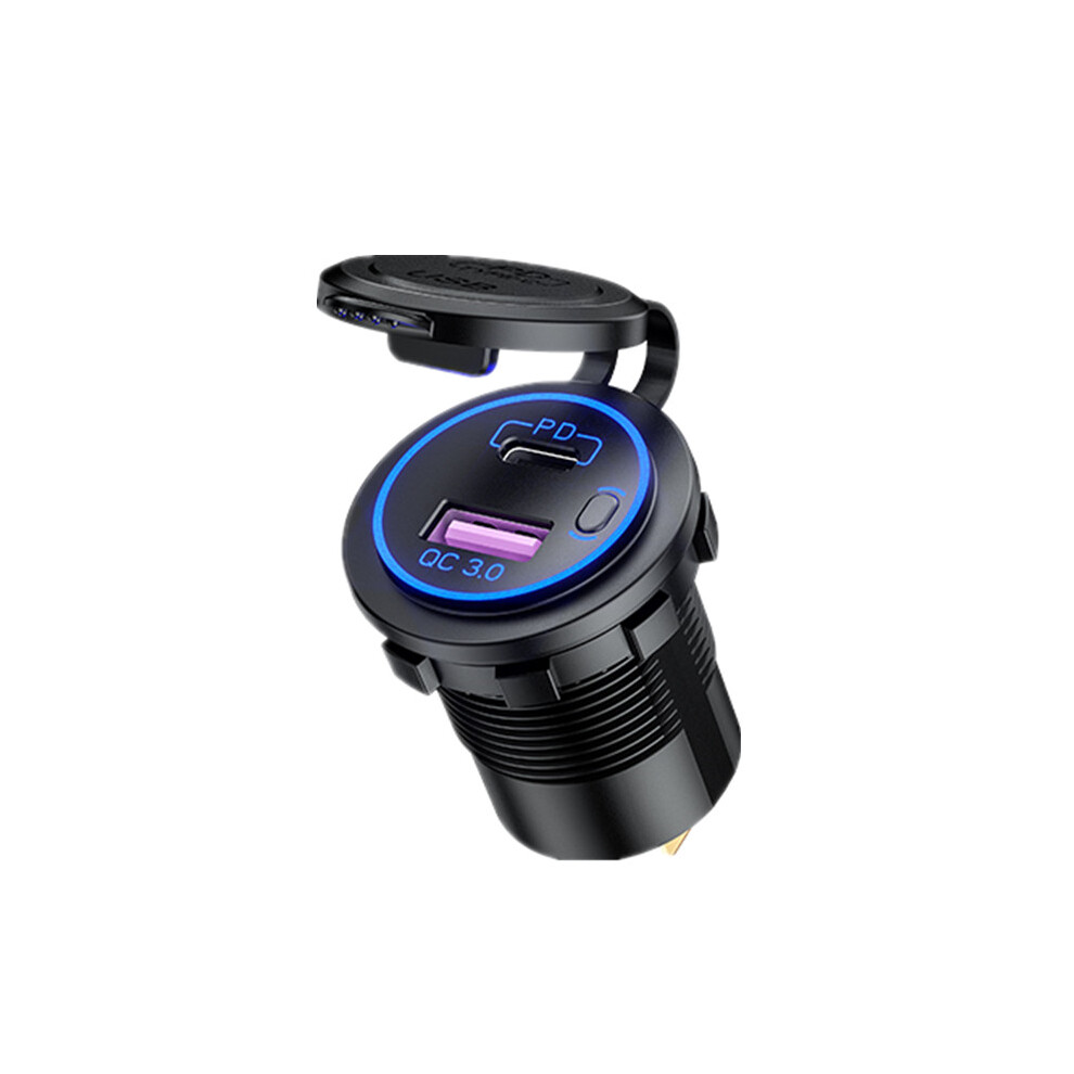 Usb Fast Charging Socket For Car - Rncyn - Dual Usb Qc3.0 And Pd Type-C Port - Waterproof - Fast Charging 3.0 9486689767983