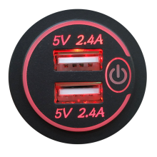 Auto-USB-Ladegerät - RNCYN - Dual USB - Ein/Aus-Schalter - ABS Feuerfest - 4,8A Ausgang - 12-24V Eingang