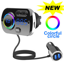 Schnelles Autoladegerät - RNCYN - QC3.0 18W - Bluetooth V5.0 - FM-Übertragung - Umgebungsbeleuchtung - Freihändig
