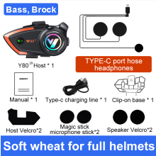 Casque intercom moto Bluetooth - RNCYN - Bluetooth - Étanche IP67 - Assistant vocal IA - Microphone souple