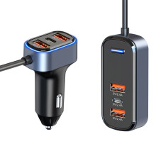Schnelles USB-Autoladegerät - RNCYN - 6 USB-Anschlüsse - 75,5W Gesamtleistung - 20W PD Schnellladen - QC3.0-Technologie