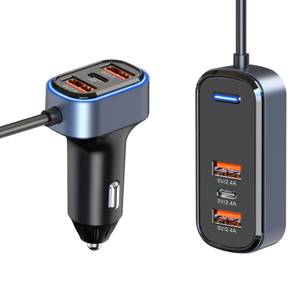 Fast Usb Car Charger - Rncyn - 6 Usb Ports - 75.5W Total Power - 20W Pd Fast Charging - Qc3.0 Technology 9486689770839