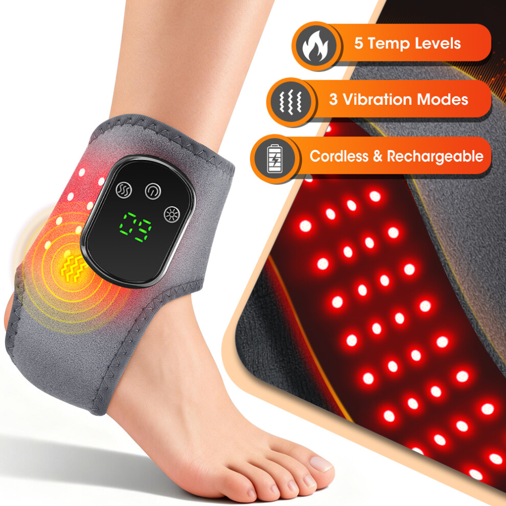 Rncyn Cordless Foot Massager - Red Light Therapy - 40 Led Beads - Premium Dive Fabric
