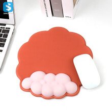 Alfombrilla ergonómica de ratón - RNCYN - Reposamuñecas de silicona - Diseño de nubes coloridas - Material de PU - Confort óptimo
