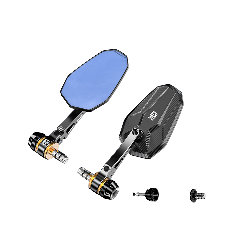 Motorcycle Rearview Mirror - Rncyn - Extendable Ball Head - Hydrophobic - Anti-Glare - 6063 Aluminum Alloy Blue 9106058688441
