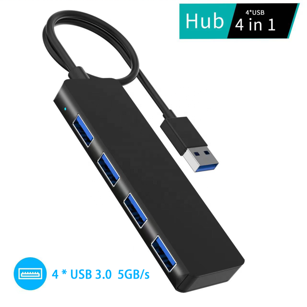 4-Port Usb Hub - Rncyn - 4 Usb 3.0 Ports - 5 Gbps Speed - Aluminum Alloy - Grey 9486689740306