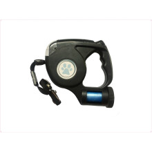 Retractable Dog Leash - Phoesky - 4.5M - Round Rope - Flat Strap - Built-in Light - Black - Withstands 45 kg