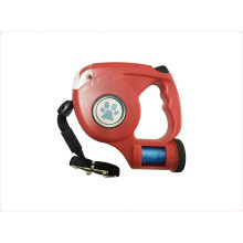 Retractable dog leash - Phoesky - 4.5M - Flat strap - Red - Integrated light - Withstands 45 kg - ABS