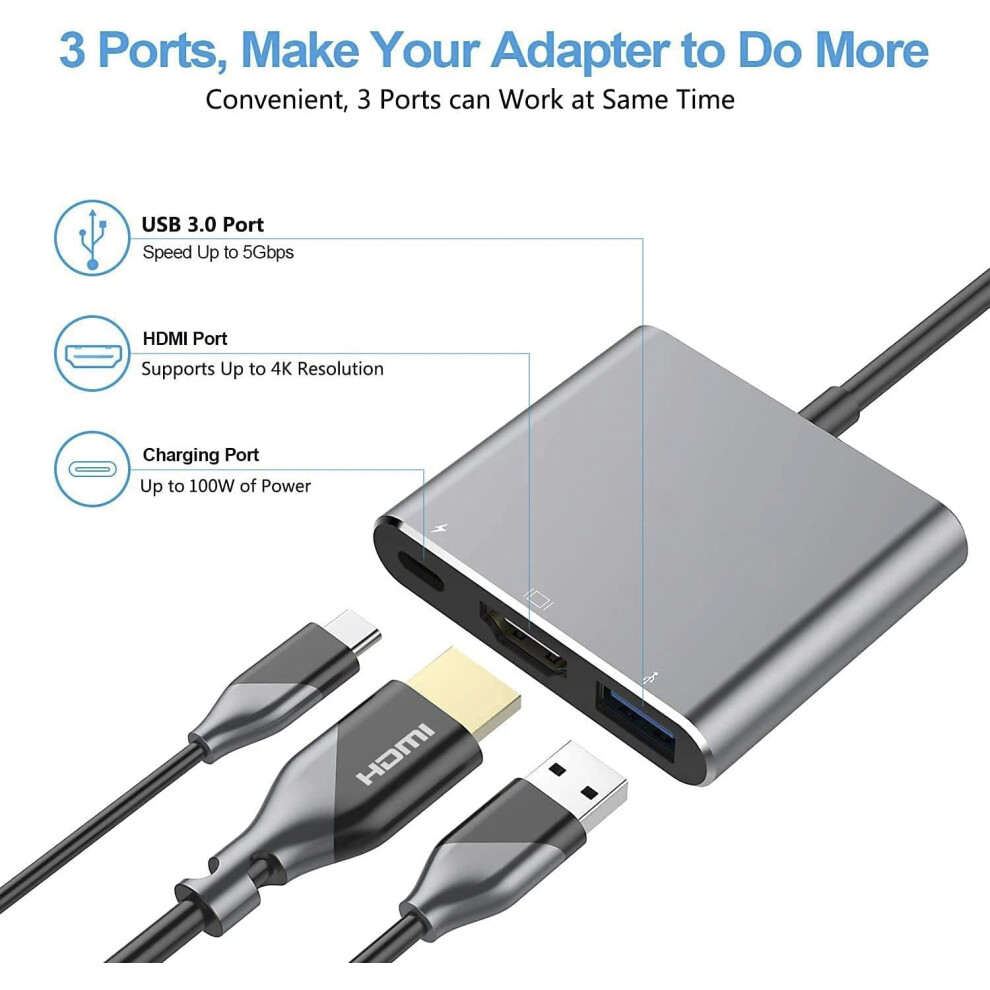 4K Av Multi-Connector Adapter - Rncyn - 4K 60Hz - Hdmi 2.0 - Pd 100W Power Supply - Type C - Usb 3.1 9486689741761