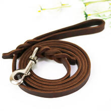Cowhide Dog Leash - Phoesky - 120x1.8x0.4 cm - Brown - Thickened - Fashion