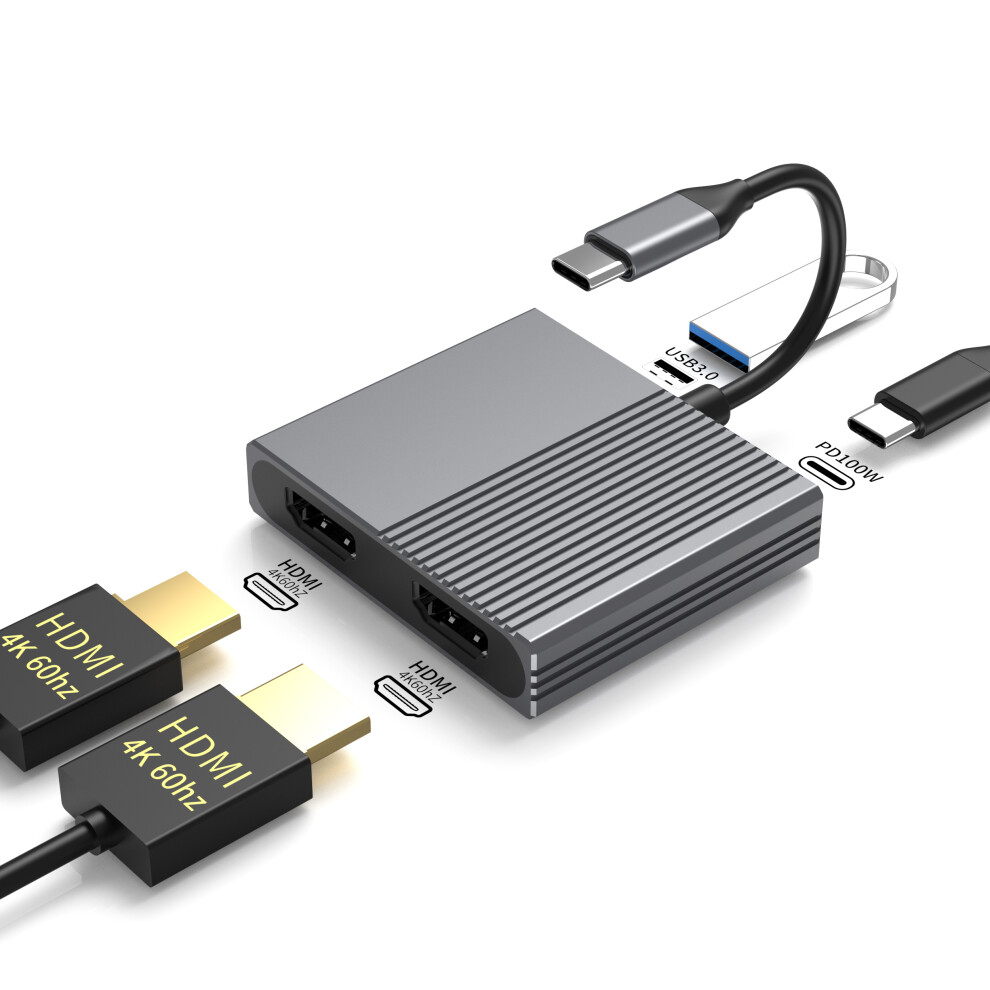 4-In-1 Usb-C Hub - Rncyn - Dp 4K 60Hz Video Interface - 4K 60Hz Hd Interface - Usb-A 3.0 5Gbps - Pd 3.0 100W 9486689741372