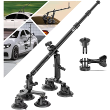 Autokameran kiinnitys - RNCYN - 1/4'' ruuvit - Alumiiniseos - Kolminkertainen imukupi 9 cm - 360 kierto