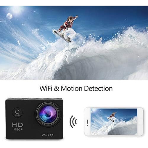 4K WiFi Action Camera 30M Waterproof with 2 Inch Screen (Black) 2