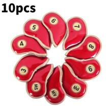 (Red) Solid Pu Color Golf Club Head Cover Sports Equipment Protective Case Durable