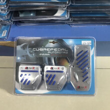 (Blue, Alloy Manual-3pcs) Anti Skid Pedal For Car Accessories Set Automobile Car Foot Pedal Throttle