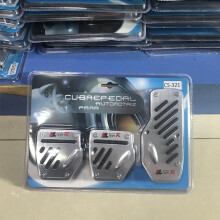 (Silver, Alloy Manual-3pcs) Anti Skid Pedal For Car Accessories Set Automobile Car Foot Pedal Throttle