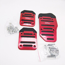 (Red, Usual Manual-3pcs) Anti Skid Pedal For Car Accessories Set Automobile Car Foot Pedal Throttle
