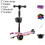 (Pink) Adjustable Scooter Kids With Music Function Headlight Three Wheeled Plastic 1