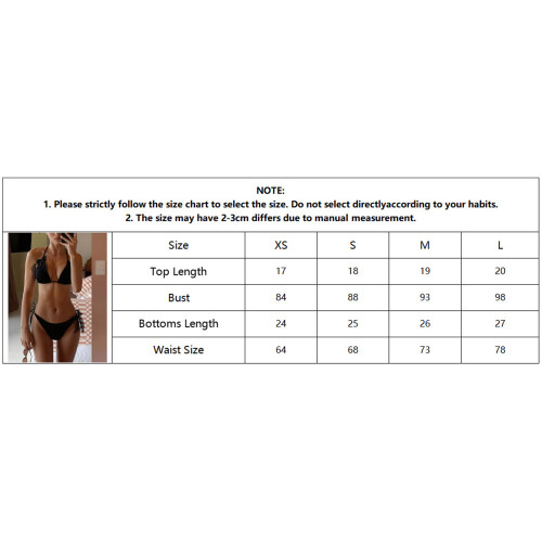 Two Piece Design Swimsuit Breathable Nylon Spandex Texture Separate Top Bottom Black L 2