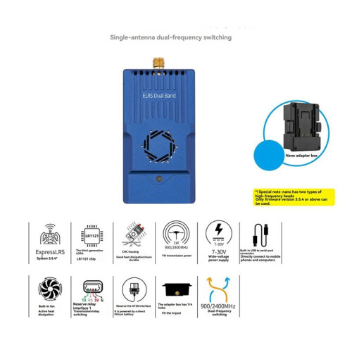 C3  TX 915M/2.4G Dual-Frequency Switching with  to Micro-Type Adapter Box for FPV Long Range Drone DIY Part 2