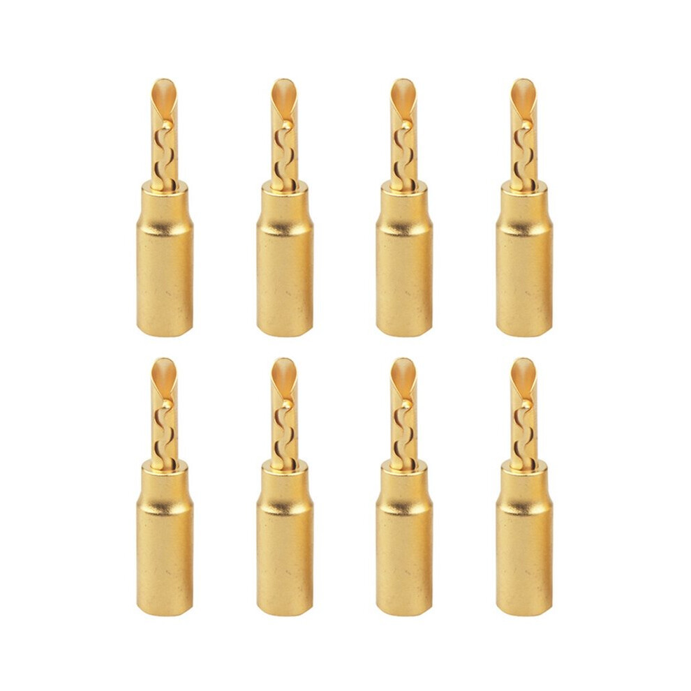 8Pcs Frosted Plated Banana Plug Solderless Copper Amplifier Speaker Connector Hifi Audio Adapter Gold 4711337569707