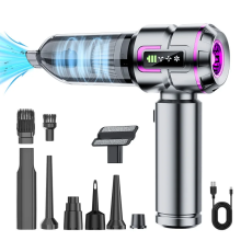 Aspirapolvere portatile senza fili - RNCYN - 16000 Pa - Silver Purple - 6000 mAh - Display LED Smart - Bidone della spazzatura 0,5 L