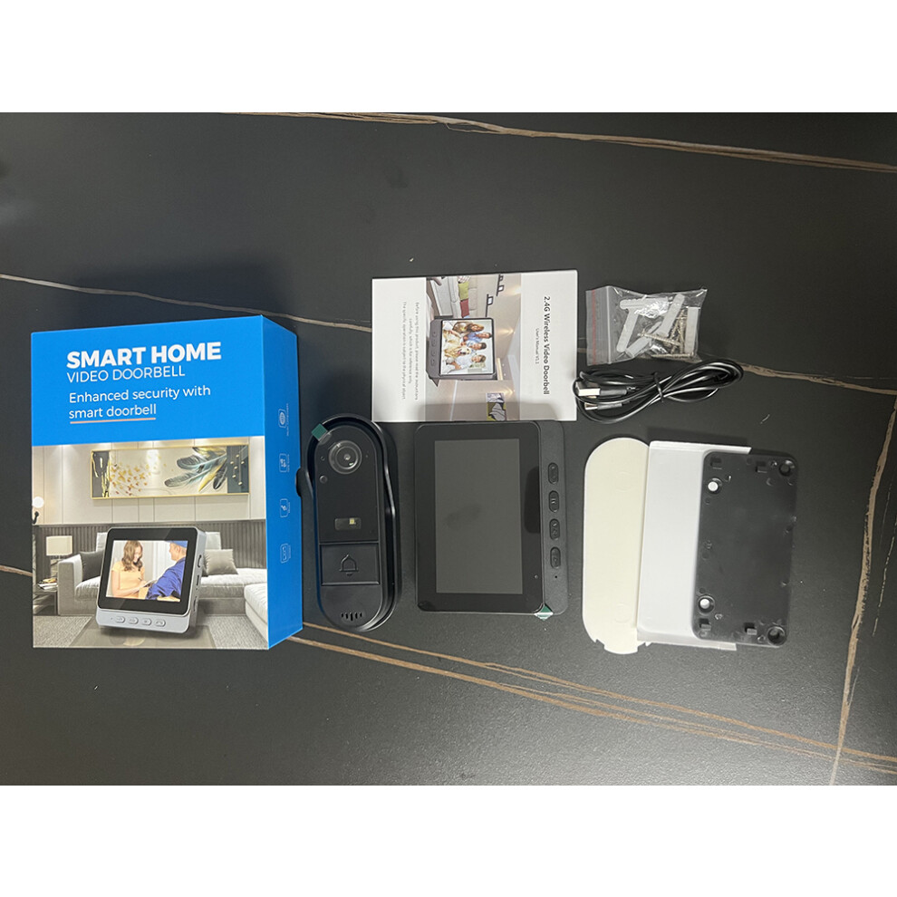 Wireless Video Doorbell - Rncyn - Built-In Camera - Video Display - Battery Powered - Wifi - Home Security 9486689672874