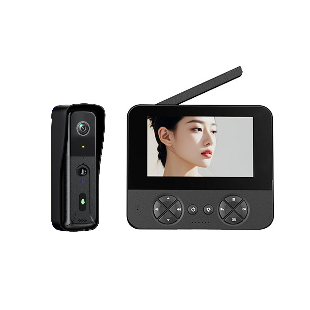 Wireless Video Doorbell - Rncyn - Two-Way Intercom - 720P Camera - Motion Detection - 4.3 Inch Screen 9486689672928