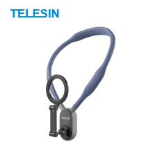 Support de téléphone magnétique - RNCYN - Silicone - Flexible - Support de cou - Bleu - Portable