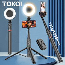 Trépied de téléphone portable extensible - RNCYN - 72 pouces - Télécommande sans fil - Noir - ABS + alliage d'aluminium