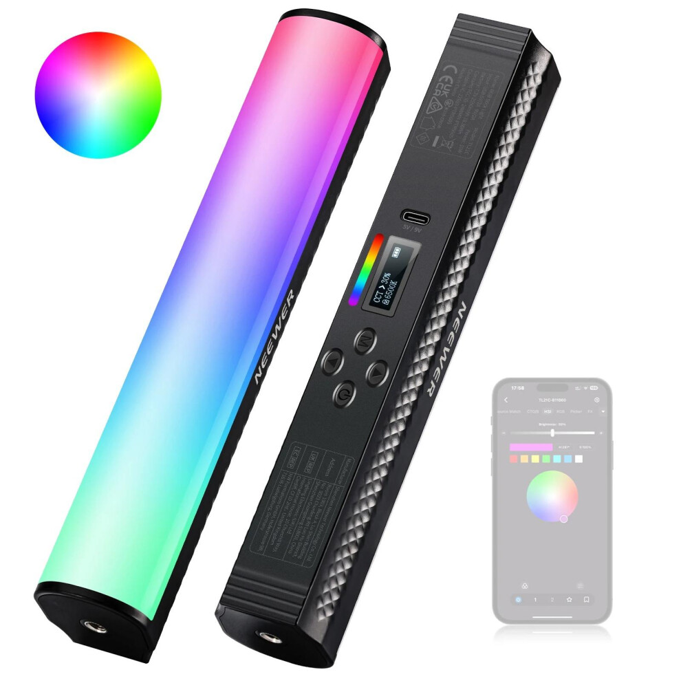 Led Bar For Photography - Rncyn - App Control - Rgb - 2500K-8500K - 228X40x45mm - 10W - Usb - Mini Light 9106058530900