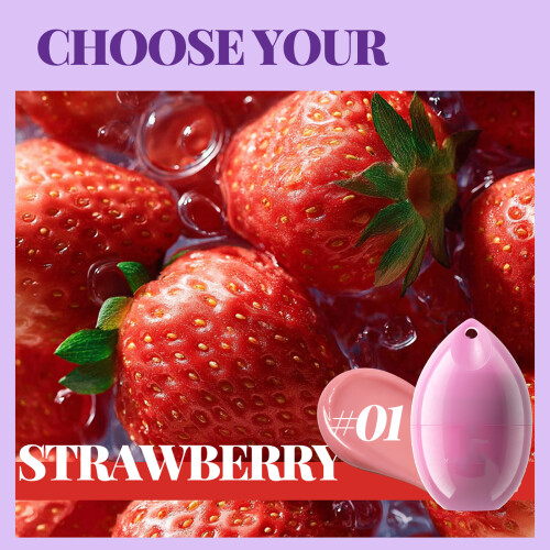 Lip Mask Fruit Flavored Compactly Egg Design Lip Balm Featuring Fuzzy Chain 05color 2