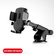 (Suction Cup Black) Universal Cell Phone Holder For Car Solid Durable Car Phone Holder Mount