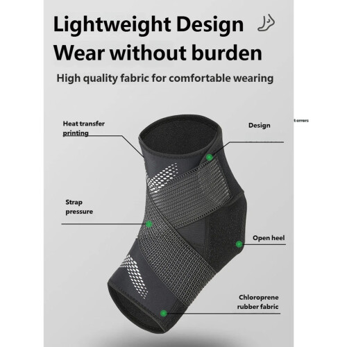 Breathable Ankle Support Adjustable for Comfort in Extended Sports Training Black L 1