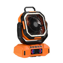 Bärbar Campingfläkt 40000mAh Batteridriven Uppladdningsbar Campingfläkt med Fjärrkontroll LED-Lampa 4 Hastighets Luftflöde B
