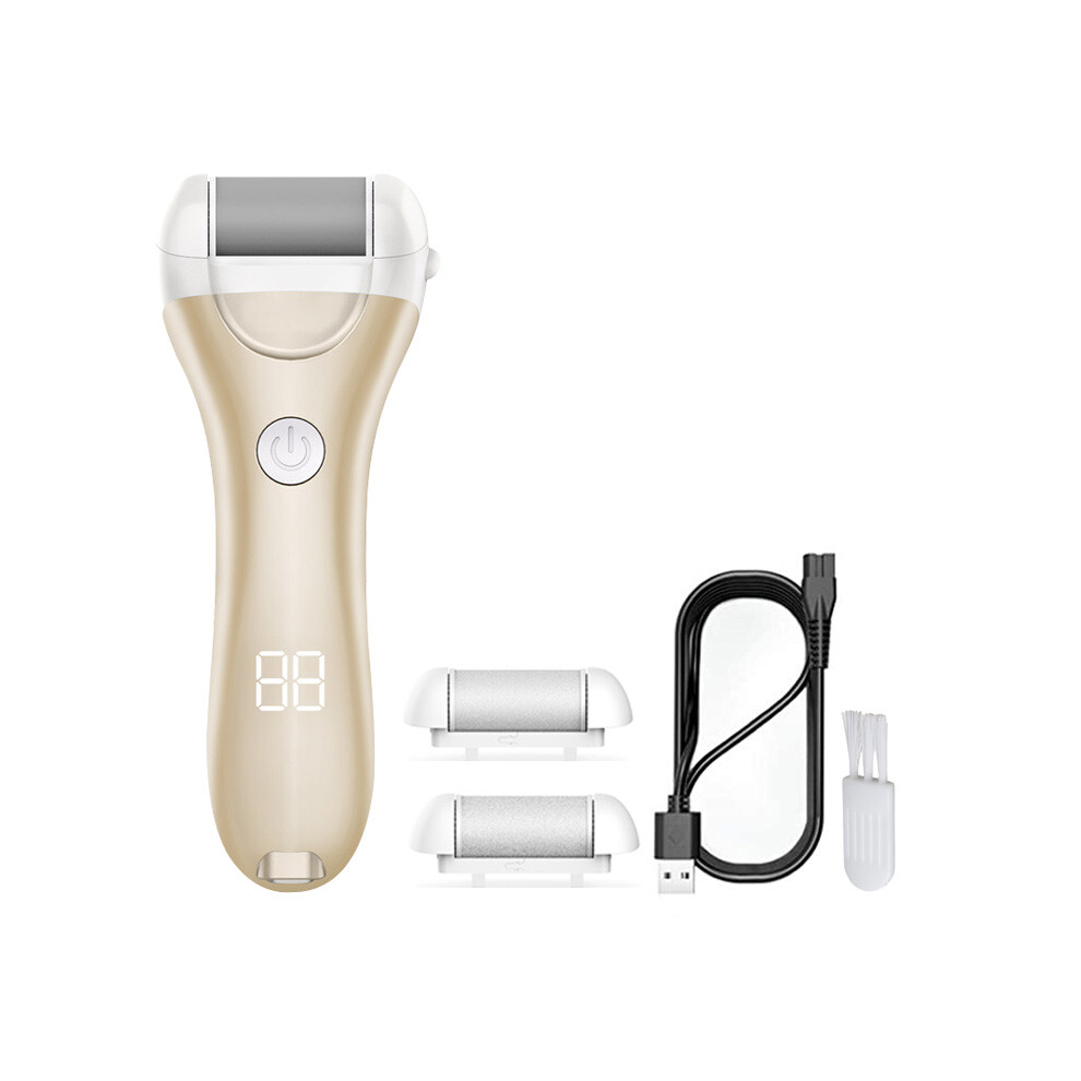 Rncyn Electric Foot File - Portable - Lcd Display - Vacuum Adsorption - Gold - Pc + Abs Material - Power 1.7-2W
