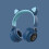 Cuffie wireless per bambini - RNCYN - BT-028C - Orecchie da gatto - Blu-verde - Pieghevoli - Comode 1