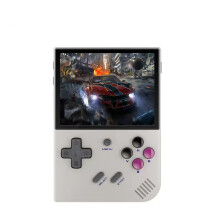 Tragbare Retro-Spielkonsole - RNCYN - 3,5-Zoll-Bildschirm - 64GB - 5000+ klassische Spiele - wiederaufladbar - grau