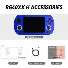 Retro-Handheld-Spielkonsole - RNCYN - RG40XX H - 4,0-Zoll-Bildschirm - RGB-Beleuchtung - Blau - Joystick - Wiederaufladbar